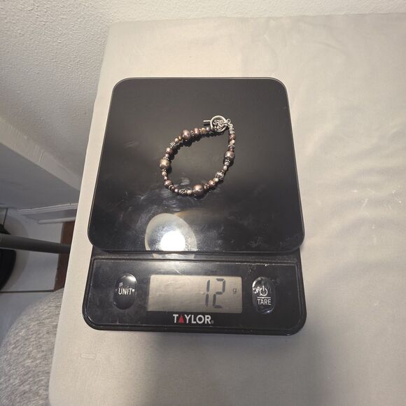 VINTAGE STERLING SILVER 925 AND PEARL BRACELET - Picture 3 of 3